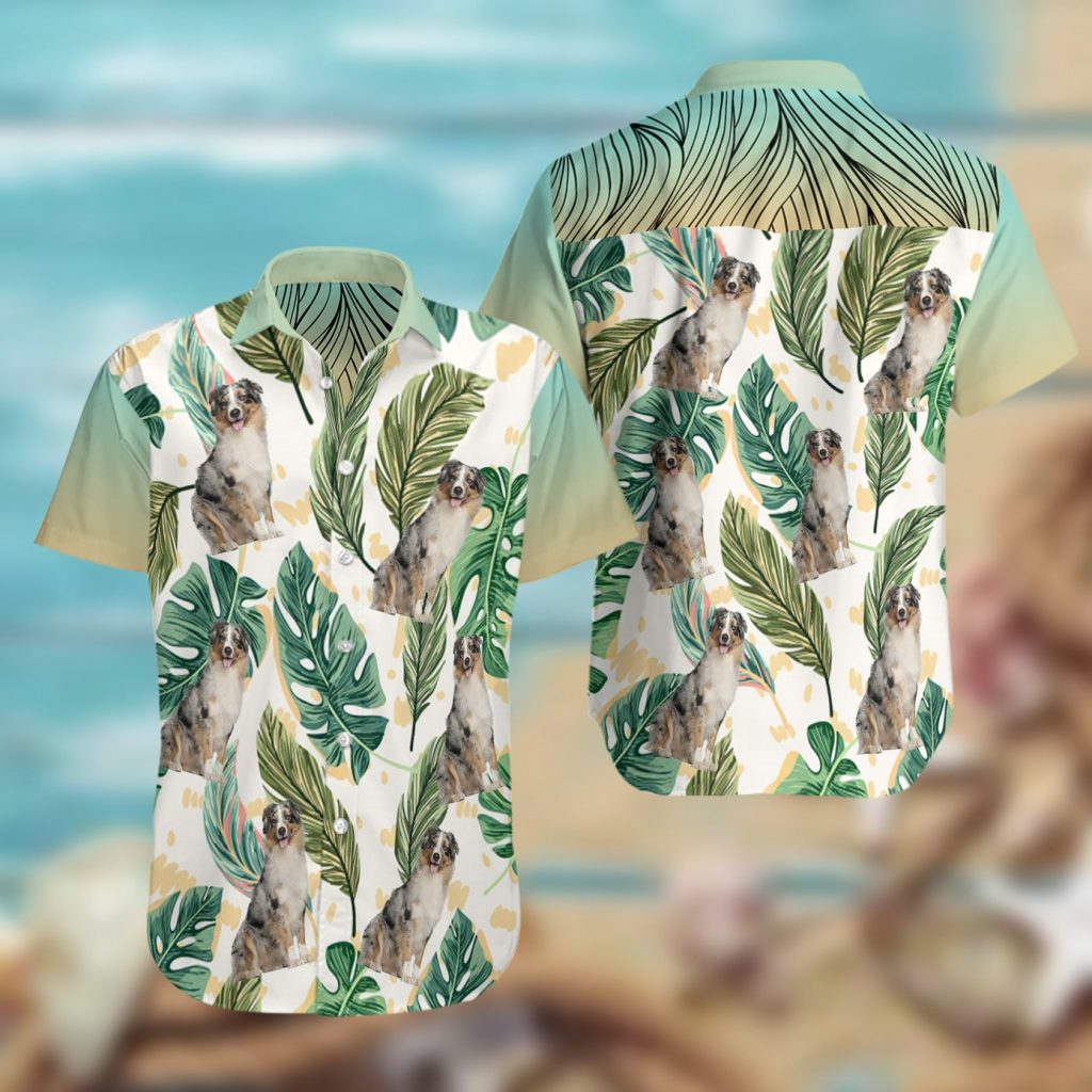 Australian Shepherd Summer Short Sleeve Hawaiian Beach Shirt ...