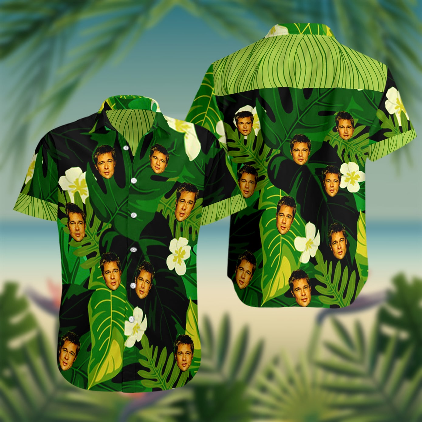Brad Pitt Summer Short Sleeve Hawaiian Beach Shirt Teelooker