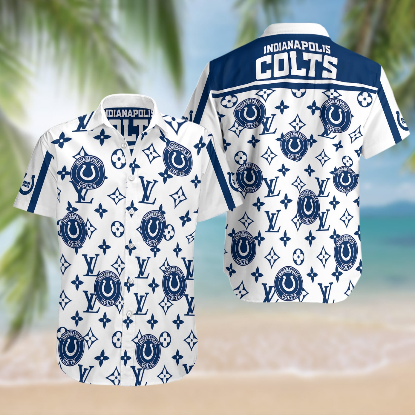 Indianapolis Colts Summer Short Sleeve Hawaiian Beach Shirt