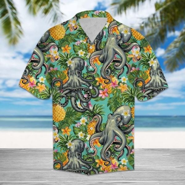 Octopus Pineaaple Tropical Summer Hawaiian Shirt - Teelooker - Limited ...